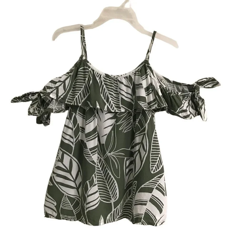 ‎Old Navy Hawaiian cold shoulder blouse S–6/7